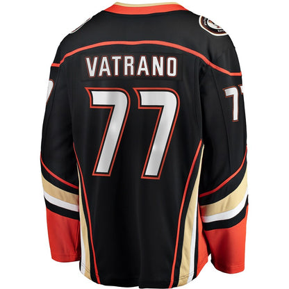 A.Ducks #77 Frank Vatrano Fanatics Branded Home Breakaway Player Jersey Black Stitched American Hockey Jerseys CROVYIE