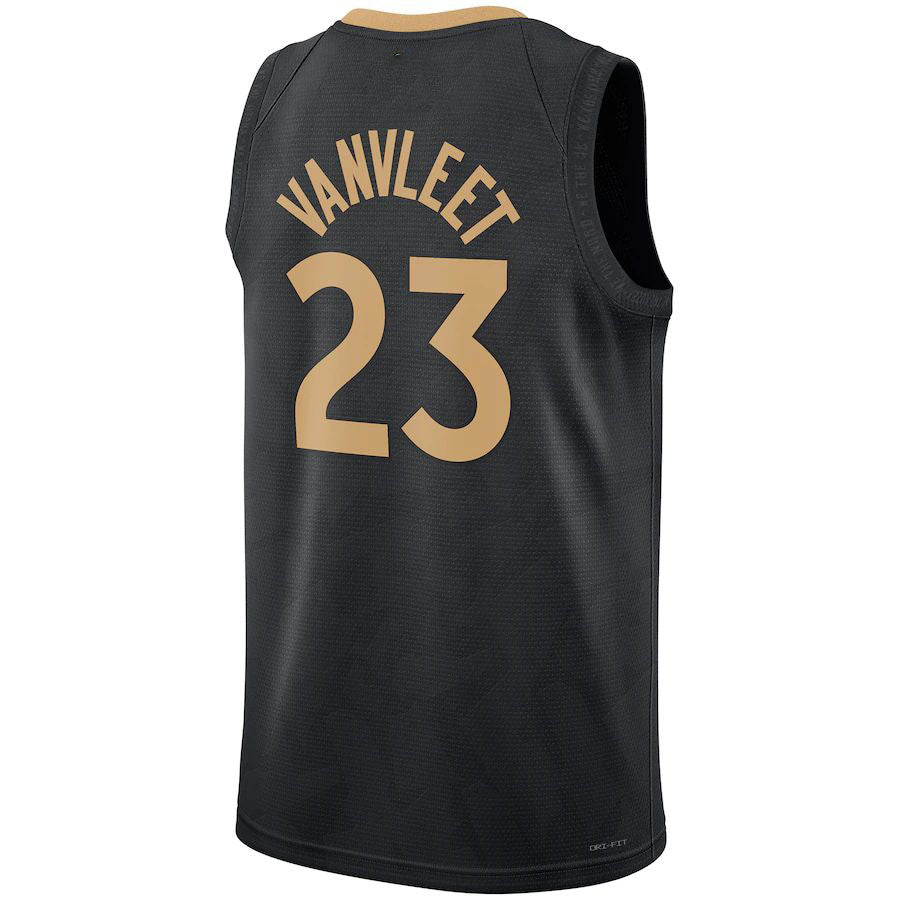 T.Raptors #23 Fred VanVleet Unisex 2022-23 Swingman Jersey City Edition Black Stitched American Basketball Jersey