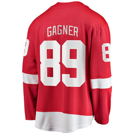 D.Red Wings #89 Sam Gagner Fanatics Branded Home Breakaway Player Jersey Red Stitched American Hockey Jerseys CROVYIE