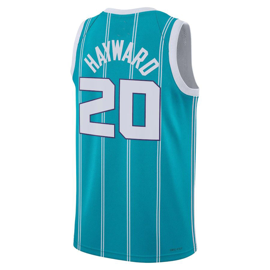C.Hornets #20 Gordon Hayward Unisex 2022-23 Swingman Jersey Icon Edition Teal Stitched American Basketball Jersey