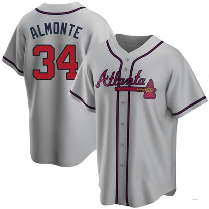Atlanta Braves #34 AbNERY2025m Almonte Gray Road Jersey Stitches Baseball Jerseys
