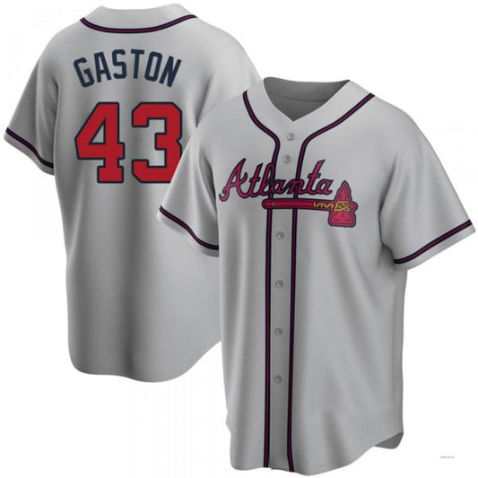Atlanta Braves #43 Cito Gaston Gray Road Jersey Stitches Baseball Jerseys