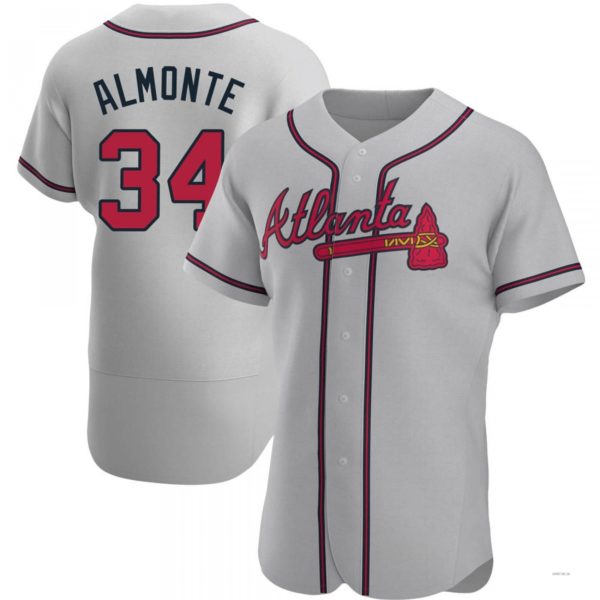 Atlanta Braves #34 AbNERY2025m Almonte Gray Road Jersey Stitches Baseball Jerseys