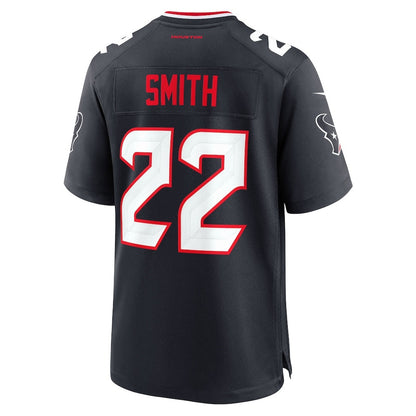 H.Texans #22 Jaylin Smith Navy Team Game American Football Jersey