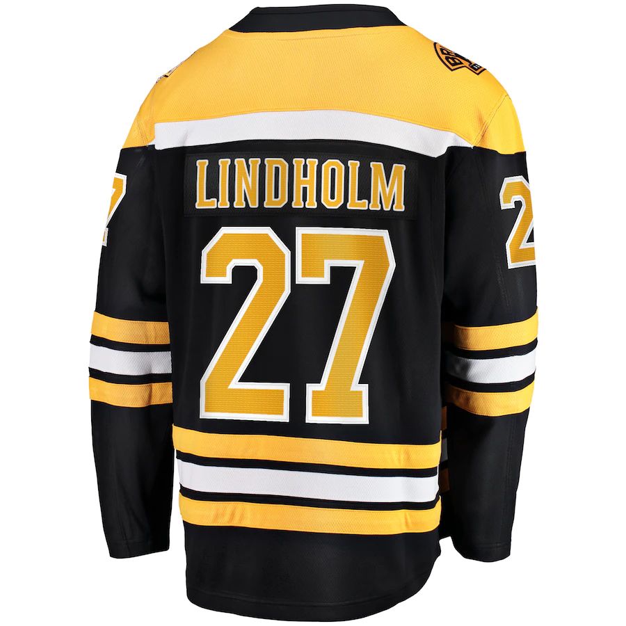 B.Bruins #27 Hampus Lindholm Fanatics Branded Home Breakaway Player Jersey Black Stitched American Hockey Jerseys CROVYIE