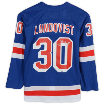 NY.Rangers #30 Henrik Lundqvist  Fanatics Authentic Autographed Jersey Blue Stitched American Hockey Jerseys CROVYIE