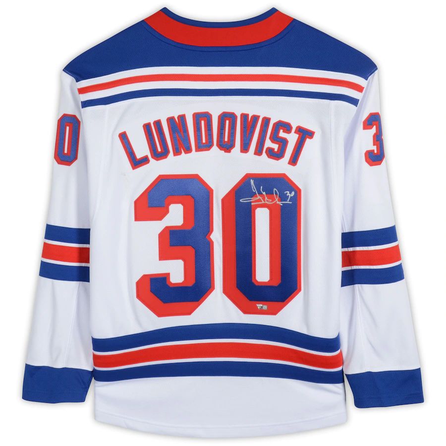 NY.Rangers #30 Henrik Lundqvist Fanatics Authentic Autographed  Breakaway Jersey White Stitched American Hockey Jerseys CROVYIE