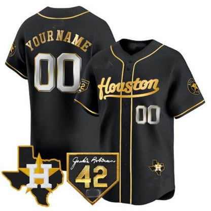 Custom Houston Astros 2024 Jackie Robinson Patch Vapor Premier Limited ¨C All Stitched Baseball Jersey