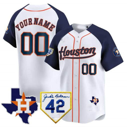 Custom Houston Astros 2024 Jackie Robinson Patch Vapor Premier Limited ¨C All Stitched Baseball Jersey