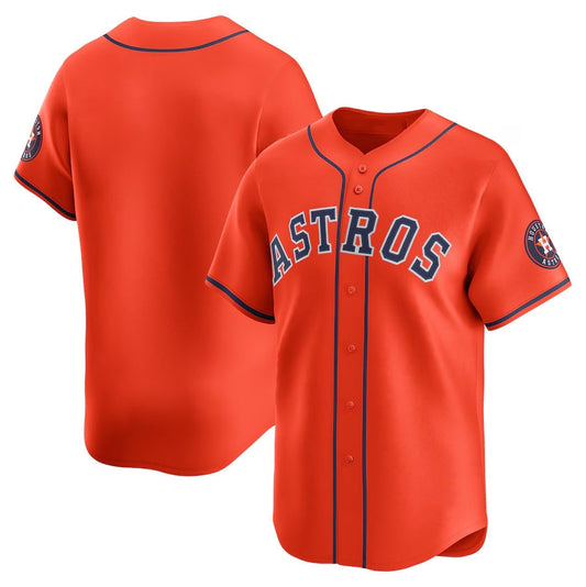 Houston Astros Alternate Limited Jersey - Orange Stitched Baseball Jersey
