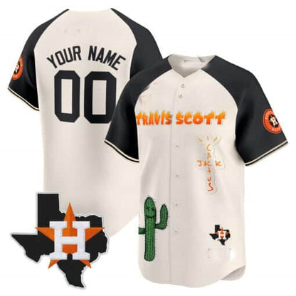 Custom Houston Astros Cactus Jack Patch Vapor Premier Limited ¨C All Stitched Baseball Jersey
