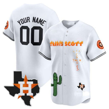 Custom Houston Astros Cactus Jack Patch Vapor Premier Limited ¨C All Stitched Baseball Jersey