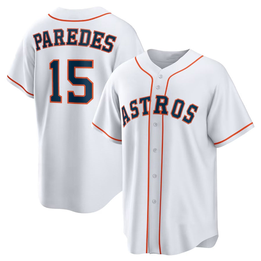 Houston Astros #15 Isaac Paredes Home Replica Jersey - White Stitched Baseball Jersey