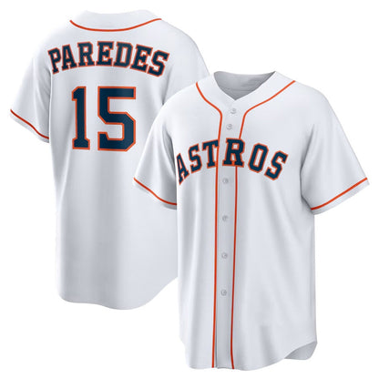 Houston Astros #15 Isaac Paredes Home Replica Jersey - White Stitched Baseball Jersey