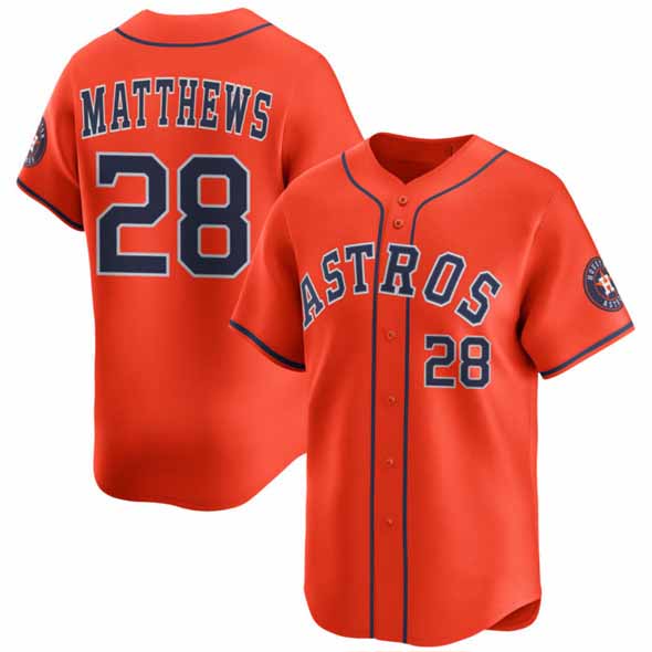 Houston Astros #28 Brice Matthews Orange 2025 Alternate Limited Stitched Baseball Jersey
