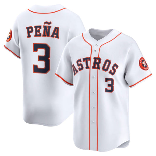 Houston Astros #3 Jeremy Pe?a Home Limited Player Jersey - White Stitched Baseball Jersey