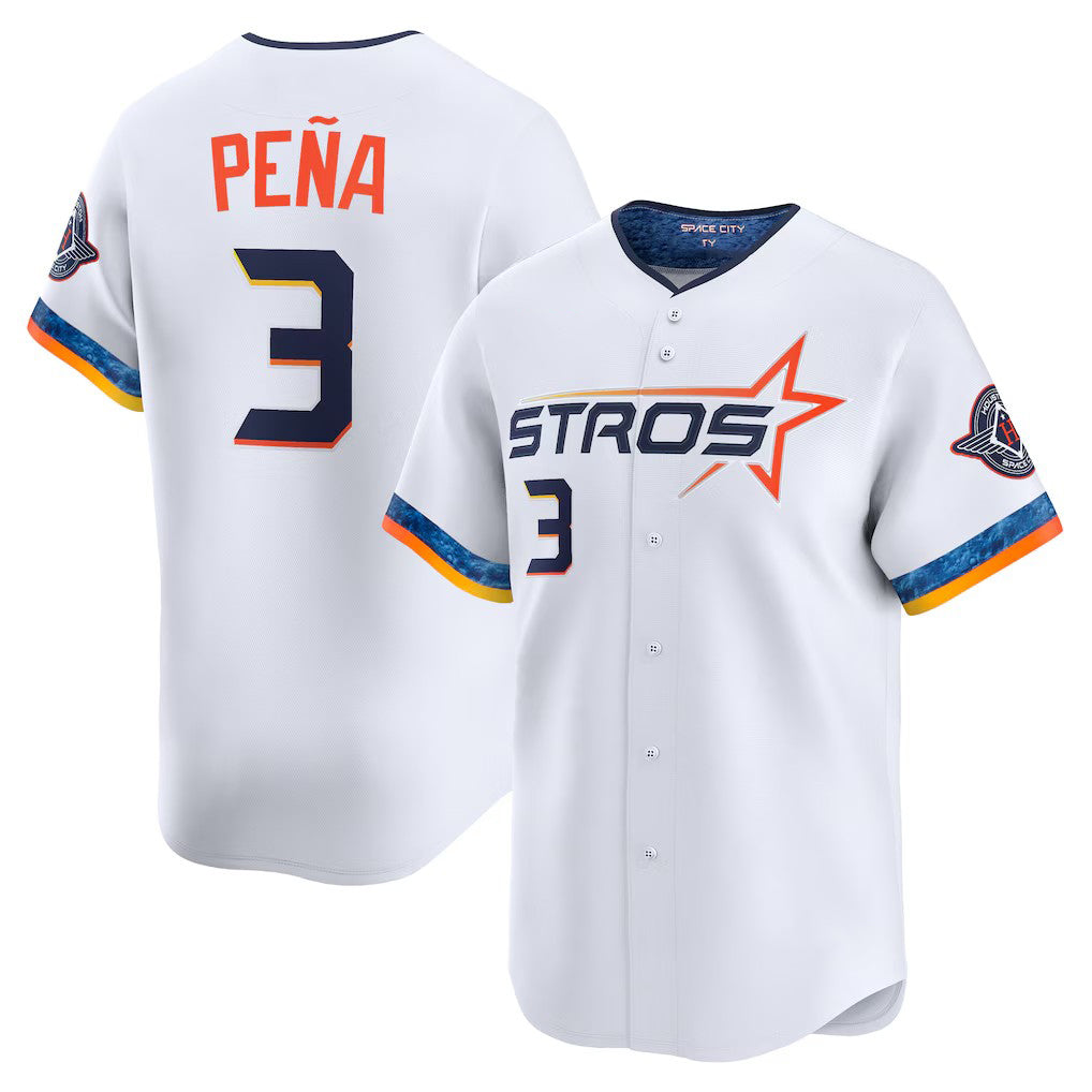 Houston Astros #3 Jeremy Pe?a White 2025 City Connect Limited Player Stitched Baseball Jersey