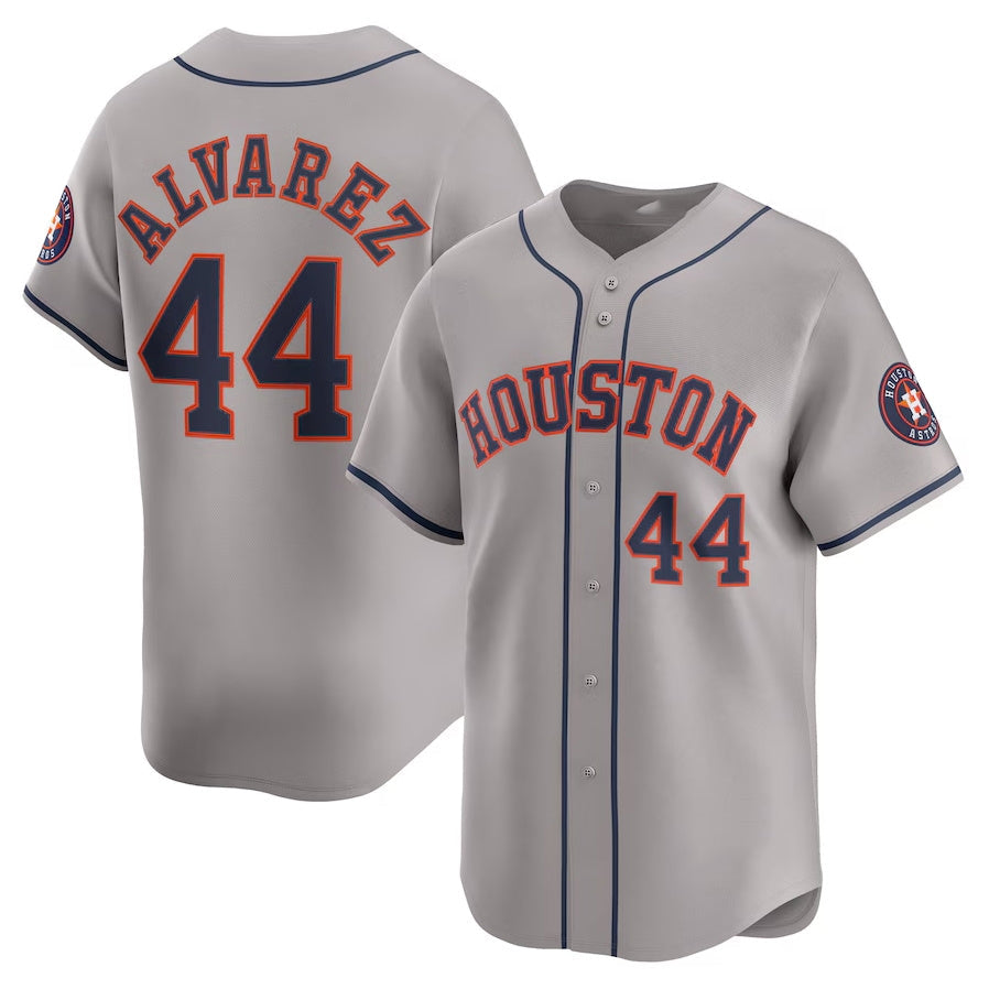 Houston Astros #44 Yordan Alvarez Road Limited Player Jersey - Gray Stitched Baseball Jersey