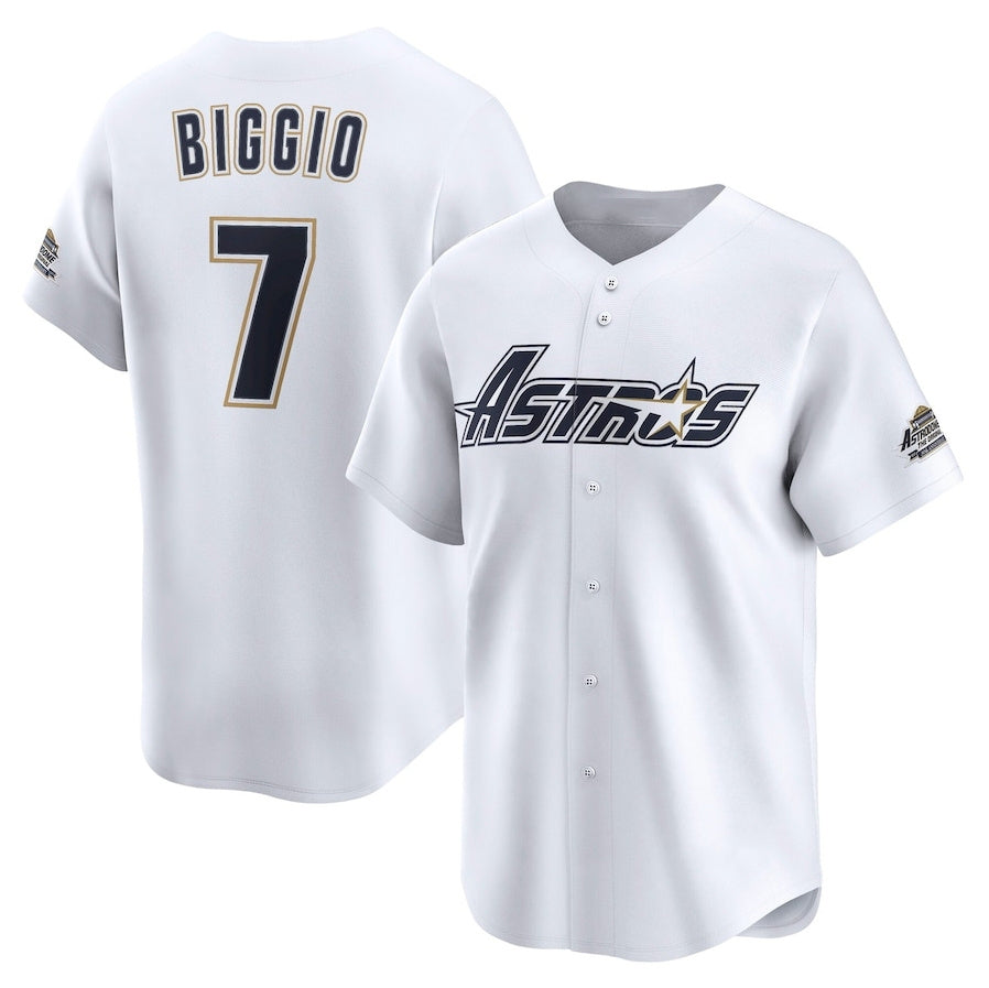 Houston Astros #7 Craig Biggio Throwback Cooperstown Collection Limited Jersey - White Stitched Baseball Jersey