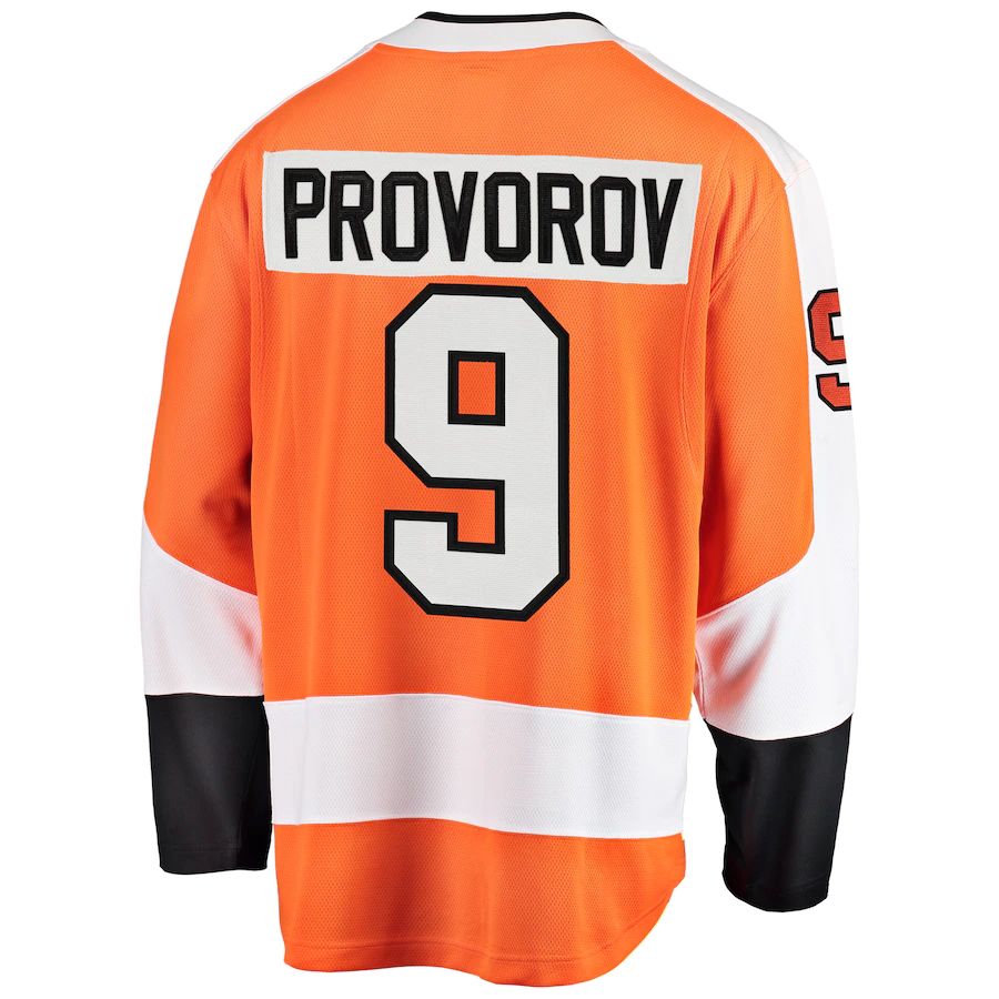 P.Flyers #9 Ivan Provorov Fanatics Branded Breakaway Player Jersey Orange Stitched American Hockey Jerseys CROVYIE