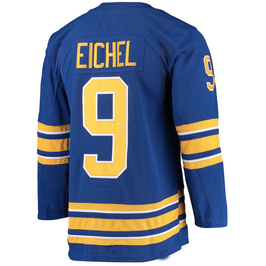 B.Sabres #9 Jack Eichel Home Captain Patch Primegreen Authentic Pro Player Jersey Royal Stitched American Hockey Jerseys CROVYIE