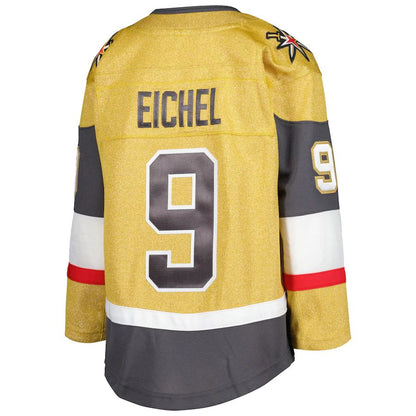 V.Golden Knights #9 Jack Eichel Home Premier Player Jersey Gold Stitched American Hockey Jerseys CROVYIE