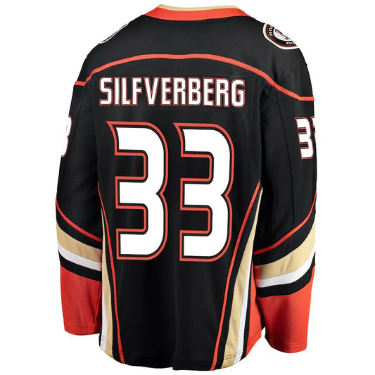A.Ducks #33 Jakob Silfverberg Fanatics Branded Breakaway Player Jersey Black Stitched American Hockey Jerseys CROVYIE