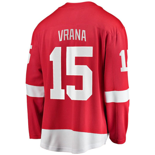 D.Red Wings #15 Jakub Vrana Fanatics Branded 2017-18 Home Breakaway Replica Jersey Red Stitched American Hockey Jerseys CROVYIE