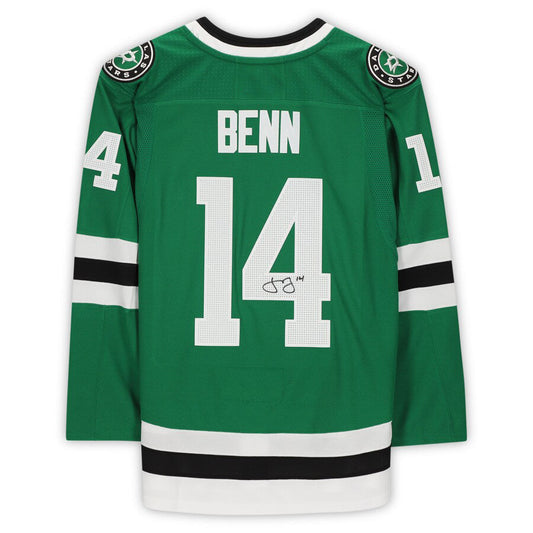 D.Stars #14 Jamie Benn Fanatics Authentic Autographed  Jersey Kelly Green Stitched American Hockey Jerseys CROVYIE