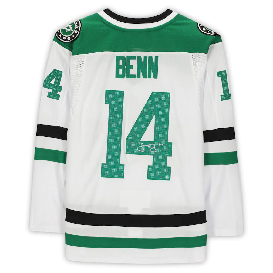 D.Stars #14 Jamie Benn Fanatics Authentic Autographed  Jersey White Stitched American Hockey Jerseys CROVYIE