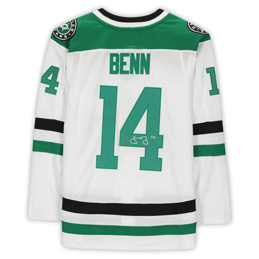 D.Stars #14 Jamie Benn Fanatics Authentic Autographed  Jersey White Stitched American Hockey Jerseys CROVYIE