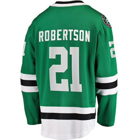 D.Stars #21 Jason Robertson Fanatics Branded 2017-18 Home Breakaway Replica Jersey Kelly Green Stitched American Hockey Jerseys CROVYIE