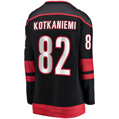 C.Hurricanes #82 Jesperi Kotkaniemi Fanatics Branded Home Breakaway Player Jersey Black Stitched American Hockey Jerseys CROVYIE