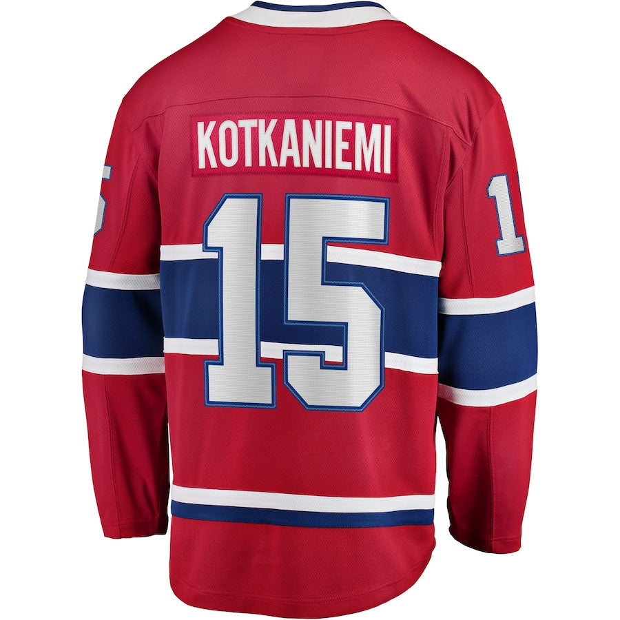 M.Canadiens #15 Jesperi Kotkaniemi  Fanatics Branded Home Breakaway Player Jersey Red Stitched American Hockey Jerseys CROVYIE