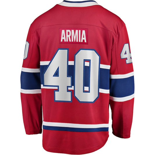 M.Canadiens #40 Joel Armia Fanatics Branded Home Breakaway Player Jersey Red Stitched American Hockey Jerseys CROVYIE