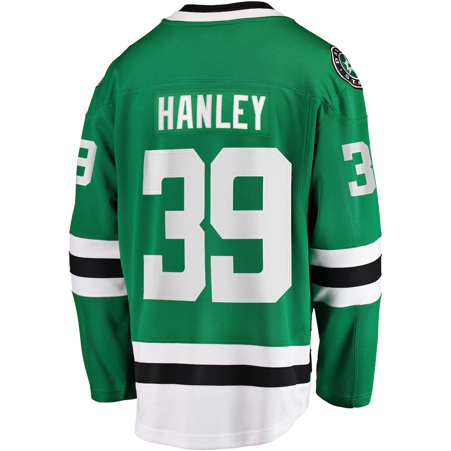 D.Stars #39 Joel Hanley Fanatics Branded Breakaway Player Jersey Kelly Green Stitched American Hockey Jerseys CROVYIE
