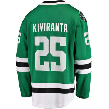 D.Stars #25 Joel Kiviranta Fanatics Branded Home Breakaway Jersey Kelly Green Stitched American Hockey Jerseys CROVYIE