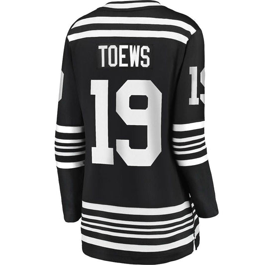 C.Blackhawks #19 Jonathan Toews Fanatics Branded Alternate 2019-20 Premier Breakaway Player Jersey Black Stitched American Hockey Jerseys CROVYIE