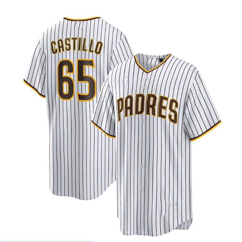 San Diego Padres #65 Jos¡§| Castillo Home Replica Player Jersey - White Baseball Jerseys