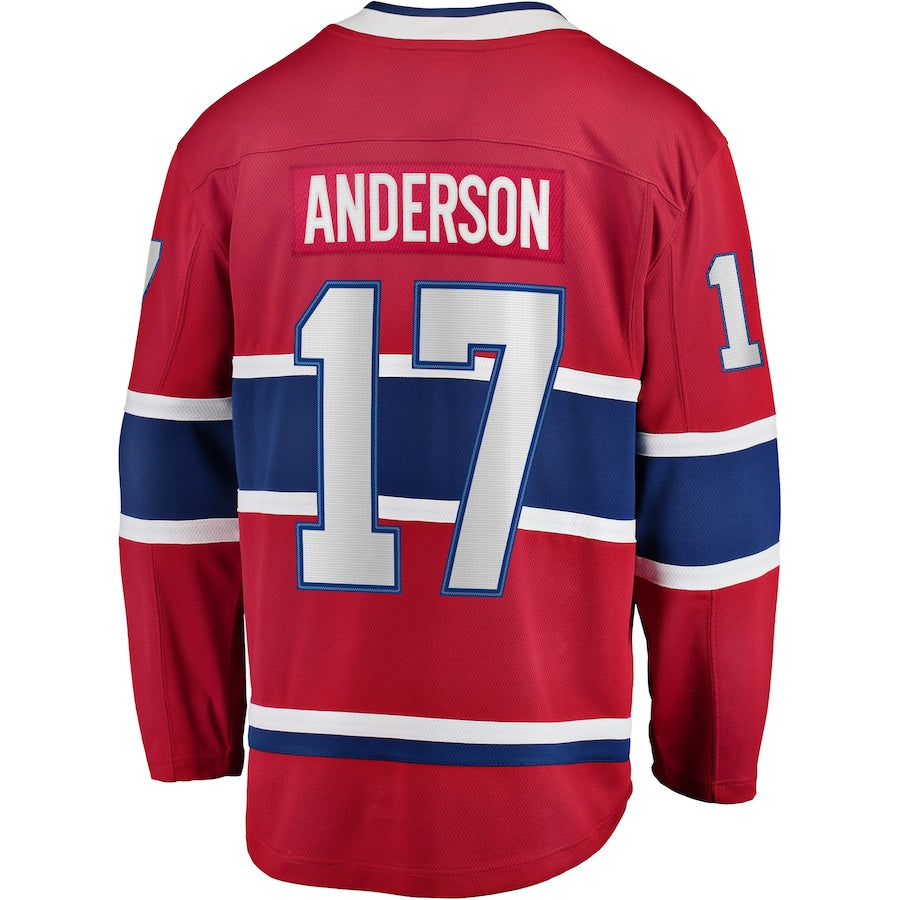 M.Canadiens #17 Josh Anderson Fanatics Branded Breakaway Player Jersey Red Stitched American Hockey Jerseys CROVYIE