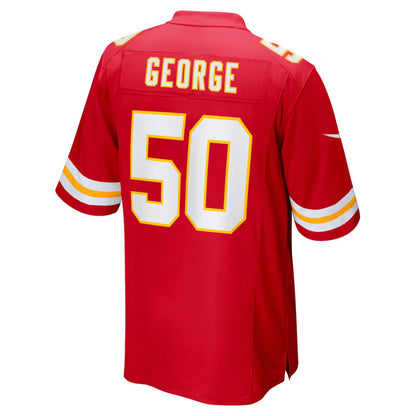 KC.Chiefs #50 Brandon George Red Team Game Stitched American Football Jerseys