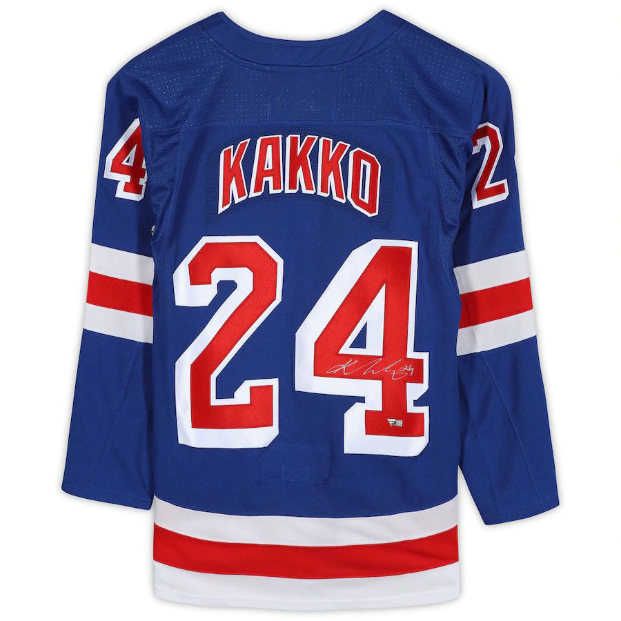 NY.Rangers #24 Kaapo Kakko Fanatics Authentic Autographed Jersey Blue Stitched American Hockey Jerseys CROVYIE
