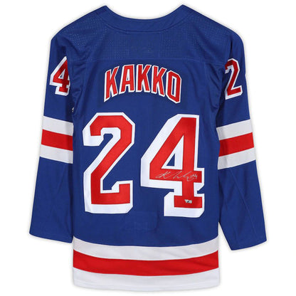 NY.Rangers #24 Kaapo Kakko Fanatics Authentic Autographed Jersey Blue Stitched American Hockey Jerseys CROVYIE
