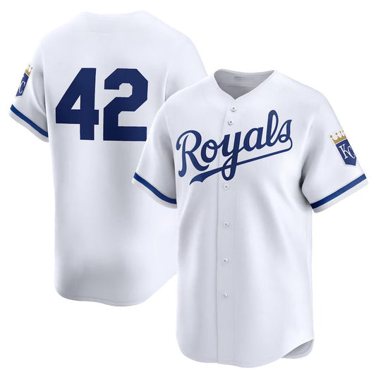Kansas City Royals 2024 #42 Jackie Robinson Day Home Limited Jersey ¨C White Stitches Baseball Jerseys