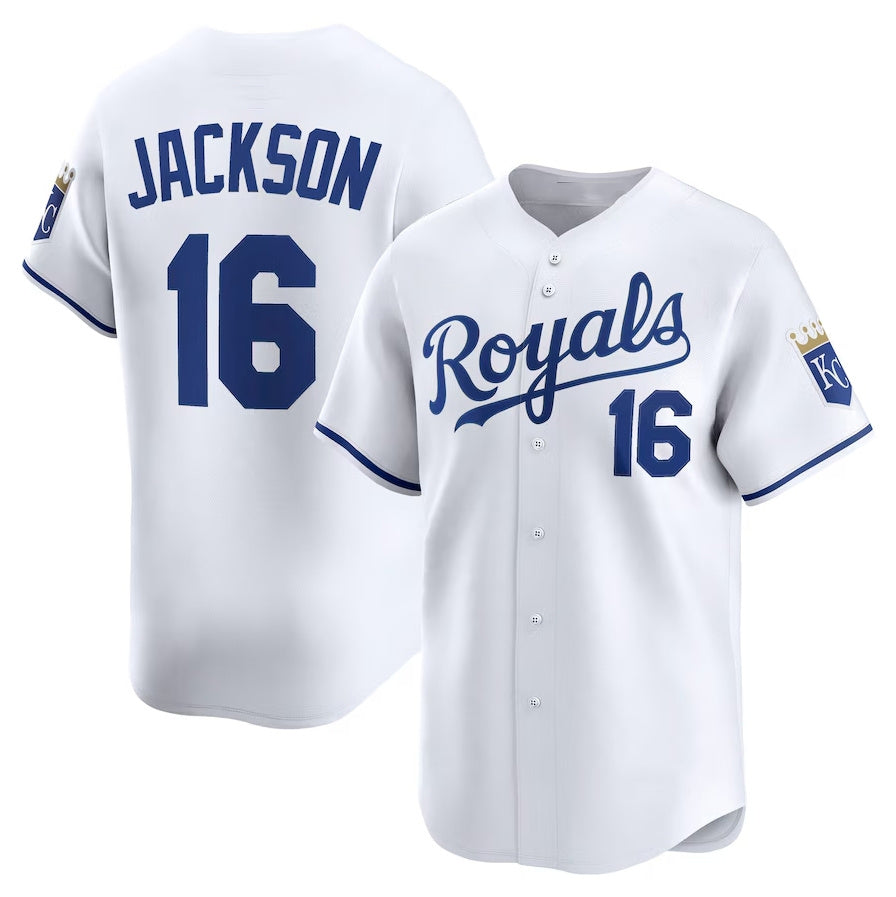 Kansas City Royals #16 Bo Jackson Home Limited Player Jersey - White Stitched Baseball Jersey