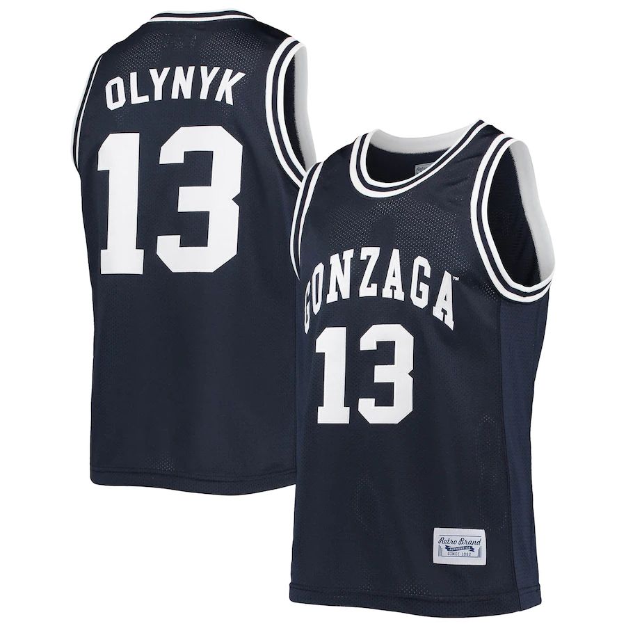 Gonzaga Bulldogs #13 Kelly Olynyk Original Retro Brand Alumni Commemorative Classic Basketball Jersey Stitched American College Jerseys