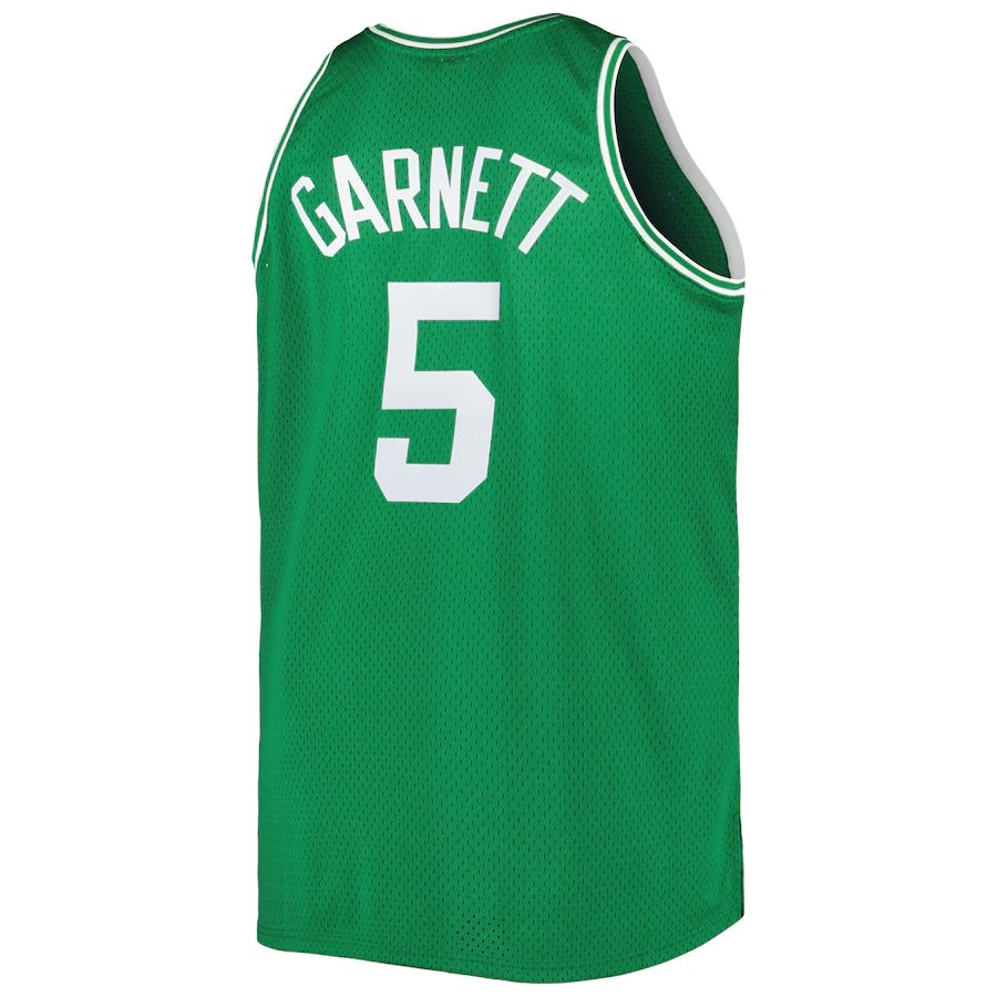 B.Celtics #5 Kevin Garnett Mitchell & Ness Big & Tall Hardwood Classics 2007-08 Swingman Jersey Kelly Green Stitched American Basketball Jersey