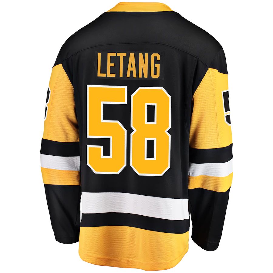 P.Penguins #58 Kris Letang Fanatics Branded Breakaway Player Jersey Black Stitched American Hockey Jerseys CROVYIE