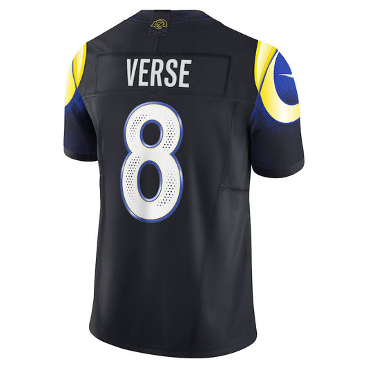 LA.Rams #8 Jared Verse 2025 Rivalries Collection Limited Jersey-Nery - Midnight Blue Stitched American Football Jersey-Nerys