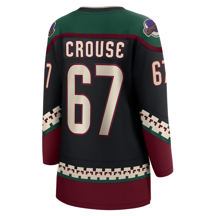 A.Coyotes #67 Lawson Crouse Fanatics Branded Home Breakaway Player Jersey Black Stitched American Hockey Jerseys CROVYIE